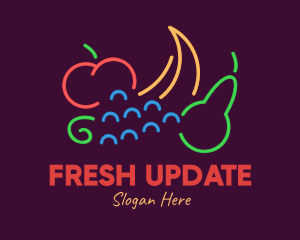 Neon Fresh Fruits logo design