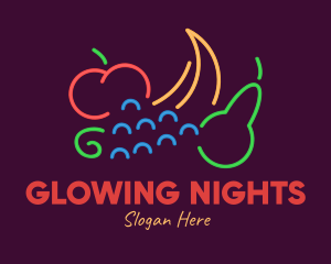 Neon Lights - Neon Fresh Fruits logo design