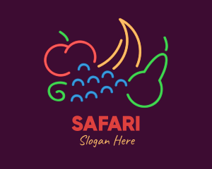 Neon Fresh Fruits logo design