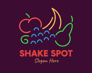 Shake - Neon Fresh Fruits logo design