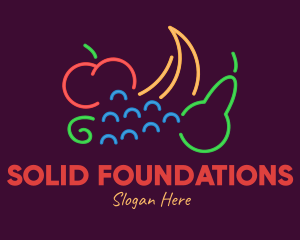 Juice Stand - Neon Fresh Fruits logo design