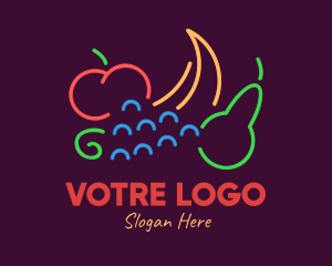 Neon Fresh Fruits logo design