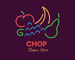 Neon Fresh Fruits logo design