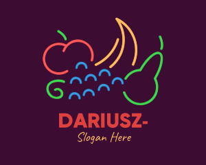 Neon Fresh Fruits logo design