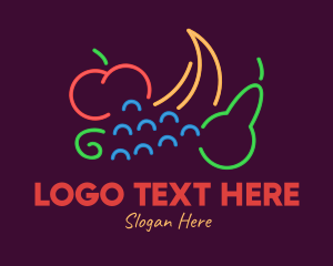 Old School - Neon Fresh Fruits logo design