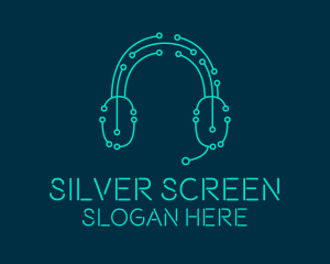 Game Streaming - Blue Gamer Headphones logo design