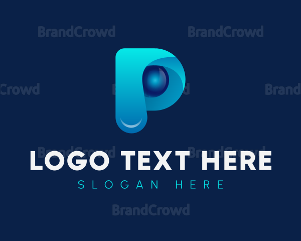 Letter P Gradient Cyber Logo