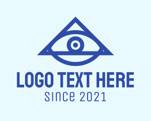 Optical Center - Blue Triangular Eye logo design