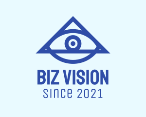 Blue Triangular Eye logo design