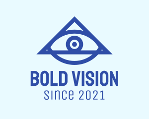 Blue Triangular Eye logo design