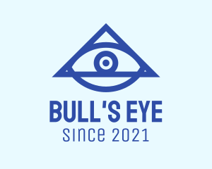 Blue Triangular Eye logo design