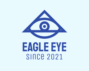 Blue Triangular Eye logo design