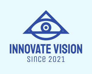 Blue Triangular Eye logo design