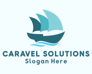 Caravel Boat Sailing logo design