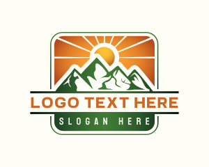 Sunset - Mountain Alpine Trekking logo design