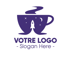 Latte - Space Rocket Coffee Cup logo design