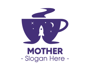 Hot - Space Rocket Coffee Cup logo design
