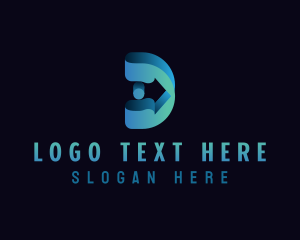 Telecom - Startup Tech Letter D logo design