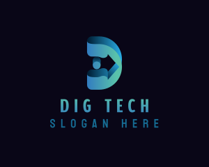 Startup Tech Letter D logo design