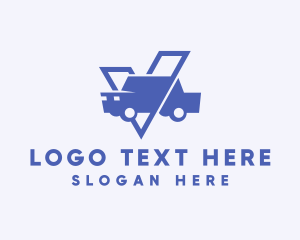 Auto Shop - Car Driving Letter V logo design
