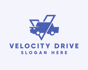 Drive - Car Driving Letter V logo design