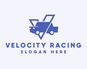 Car Driving Letter V logo design