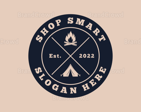 Hipster Camping Adventure Logo