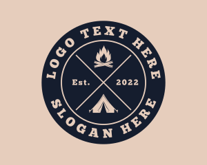 Camp - Hipster Camping Adventure logo design