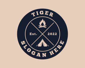 Hipster Camping Adventure Logo