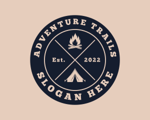 Hipster Camping Adventure logo design