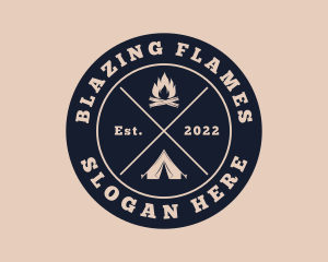 Hipster Camping Adventure logo design