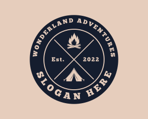 Hipster Camping Adventure logo design