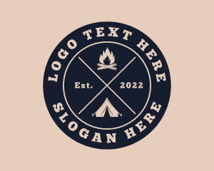 Hipster Camping Adventure Logo