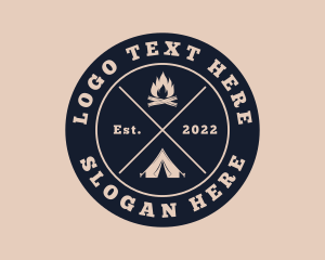 Bonfire - Hipster Camping Adventure logo design