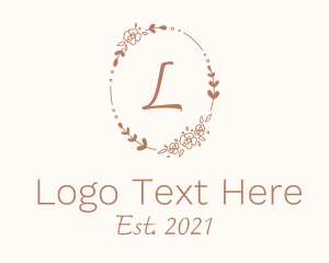 Stationery - Wedding Floral Wreath logo design