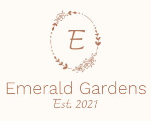 Wedding Floral Wreath logo design