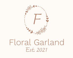 Garland - Wedding Floral Wreath logo design