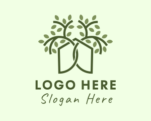 Eco Friendly - Greenhouse Tree Plant logo design