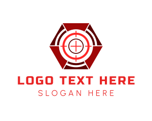 Firearm - Red Hexagon Target logo design