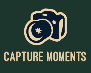 Photojournalist - Night Camera Stargazing Camp logo design