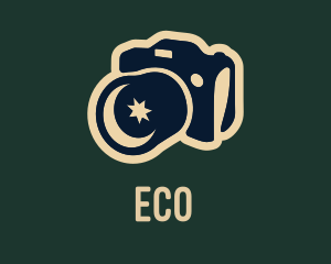 Photo Booth - Night Camera Stargazing Camp logo design