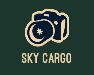 Night Camera Stargazing Camp logo design