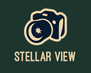 Night Camera Stargazing Camp logo design