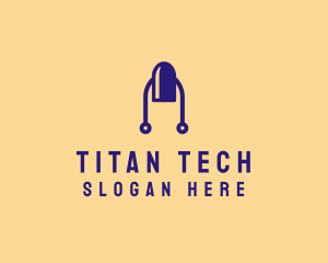 Modern Tech Nail logo design