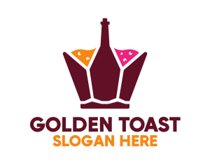 Toast - Drinking Bar King Crown logo design