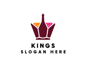 Drinking Bar King Crown logo design