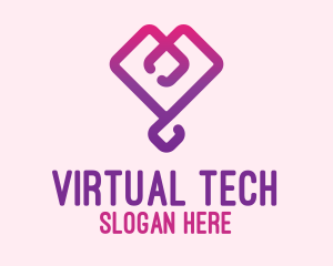 Virtual - Modern Gradient Heart logo design