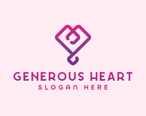 Gradient Valentine Heart logo design