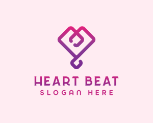 Gradient Valentine Heart logo design