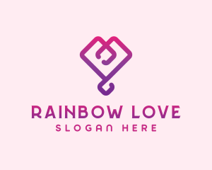 Gradient Valentine Heart logo design